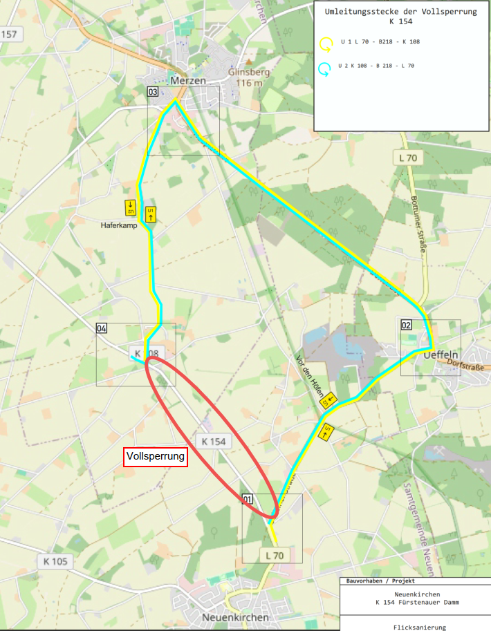 K154 Neuenkirchen Ausschnitt Straßenkarte K154