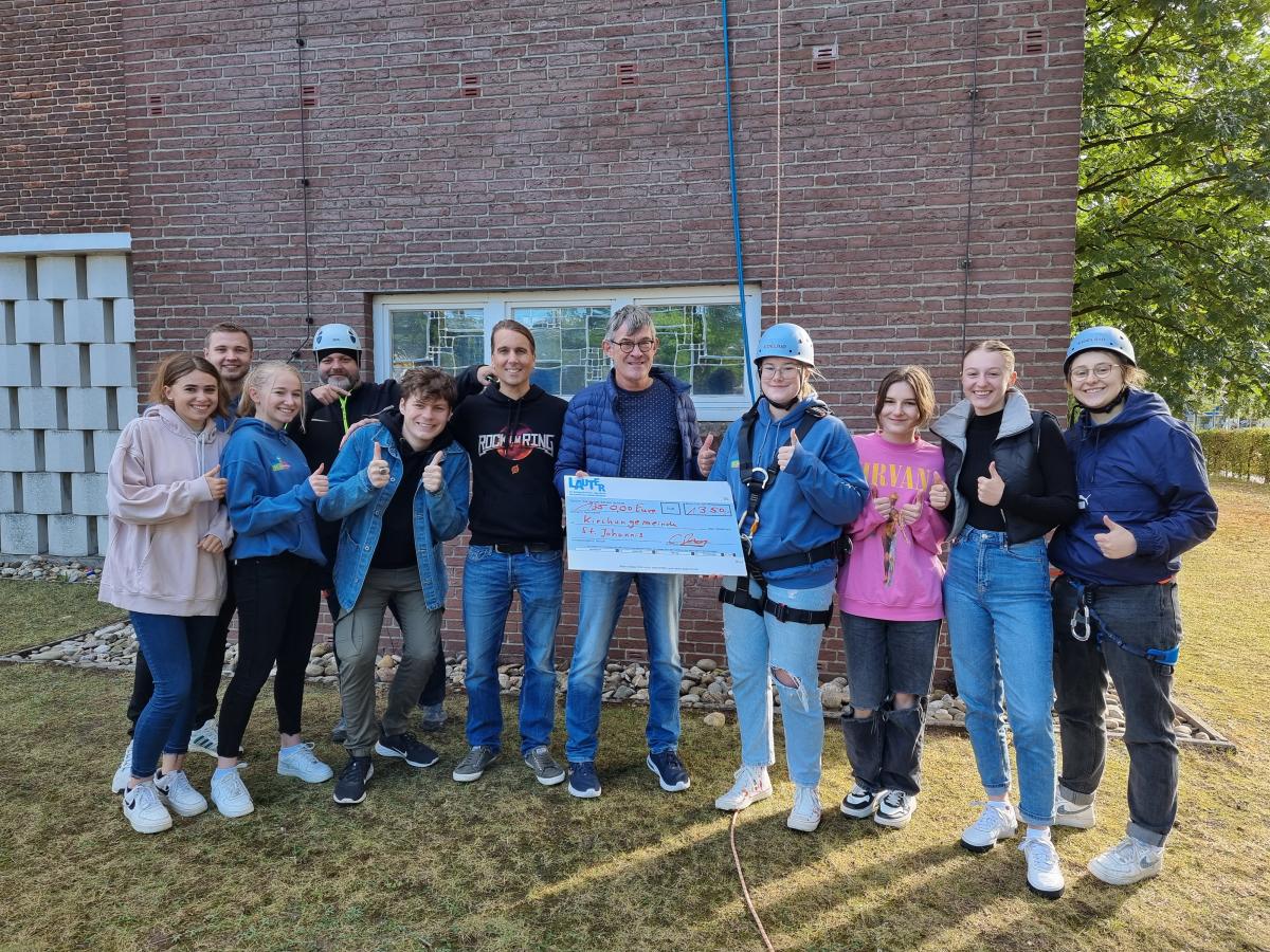 Neue Abseilvorrichtung am Kirchturm in St. Johannis